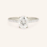Stunning 1 CT Oval Moissanite Engagement Ring With Pave Design 3
