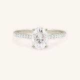 Stunning 1 CT Oval Moissanite Engagement Ring With Pave Design 3