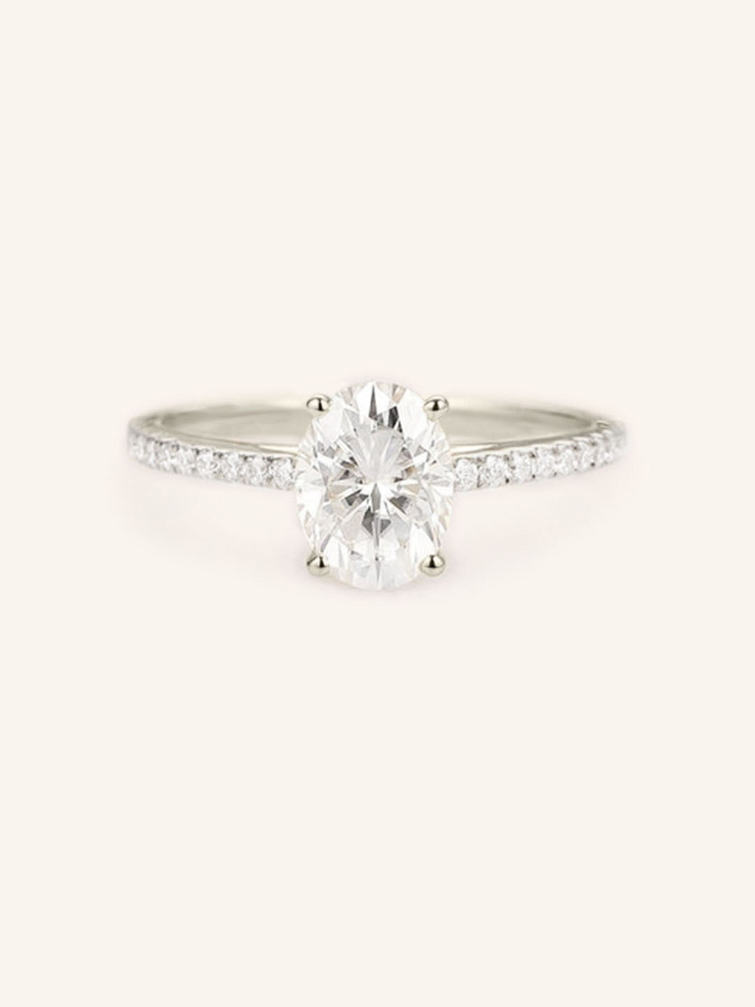 Stunning 1 CT Oval Moissanite Engagement Ring With Pave Design 3