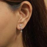 0.83 TCW Round, Pear & Emerald Cut Moissanite Earrings in Gold 4