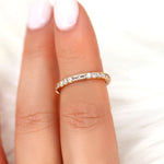 Stunning 0.67 CT Round & Baguette Moissanite Stones Vintage Wedding Band 6