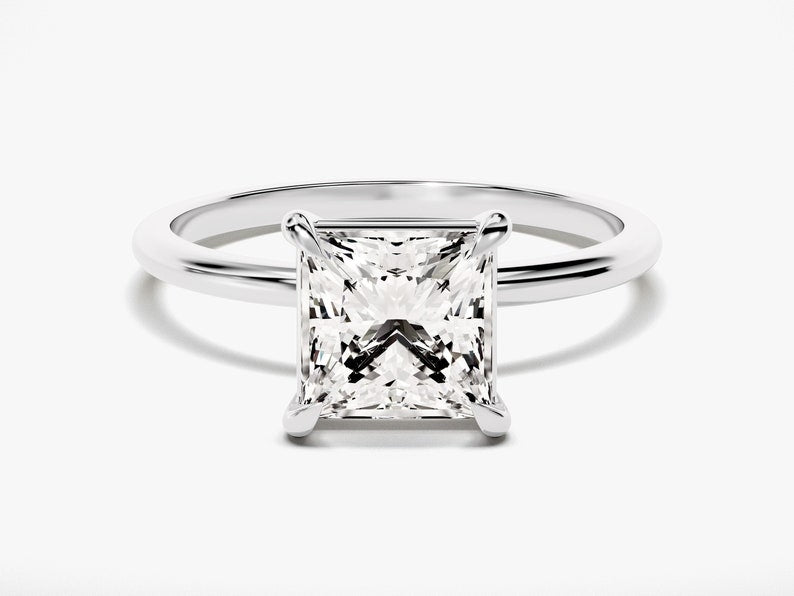 Stunning 1.5 CT Princess Moissanite Engagement Ring with Solitaire Design 4