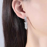 Round Cut Cubic Zirconia in 925 Sterling Silver Earrings 3
