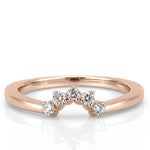 Stunning 0.10 TCW Round Moissanite Stones Curved Wedding Bands 5