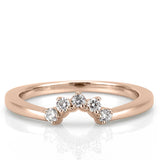 Stunning 0.10 TCW Round Moissanite Stones Curved Wedding Bands 5
