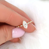 Stunning 1 CT Marquise Moissanite Engagement Ring With Dainty Design 4