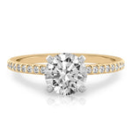 Stunning 1.0- 2.0 CT Round Moissanite Engagement Ring with Two Tone & Pave Design 1