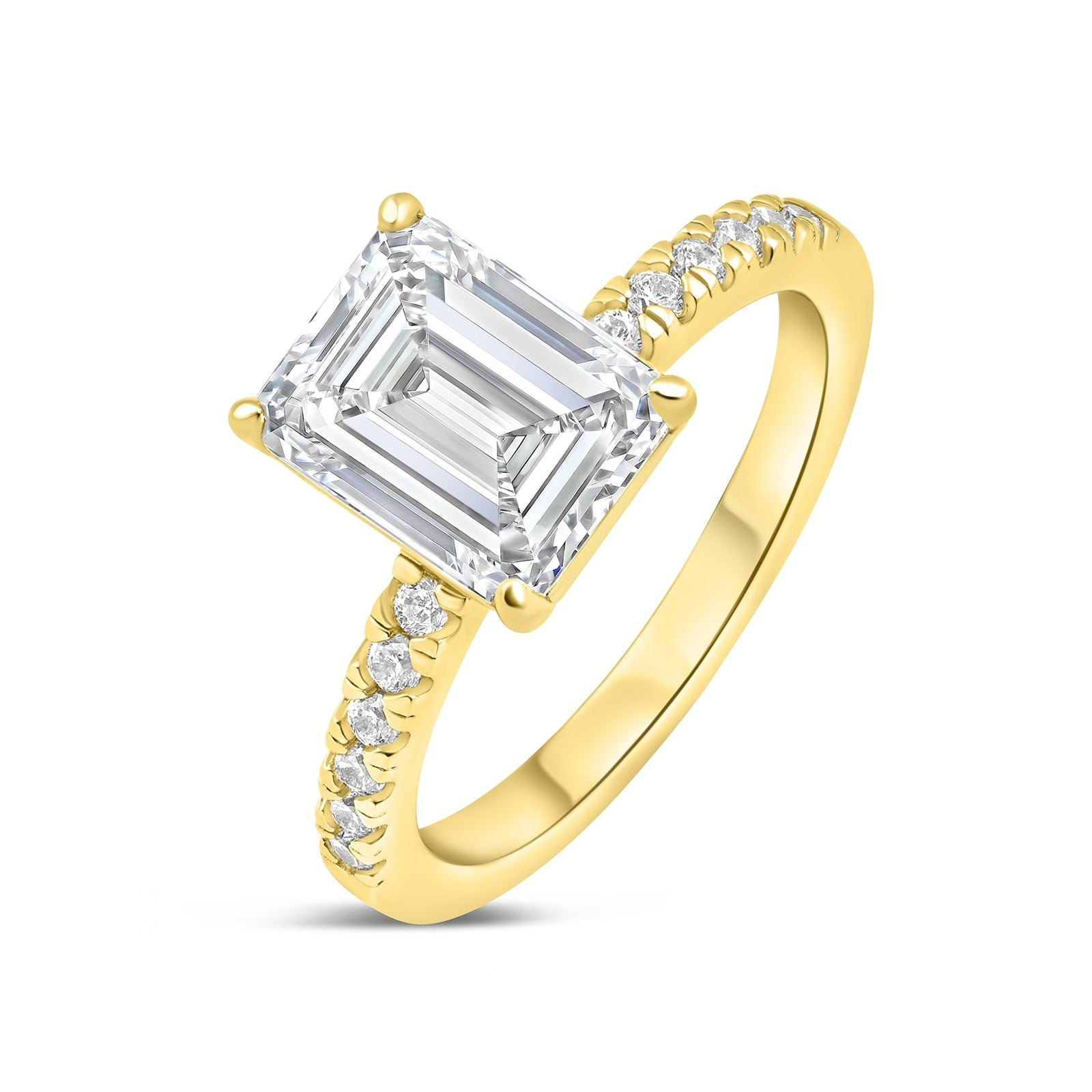 Stunning 3 CT Emerald Moissanite Engagement Ring with Pave Design 2