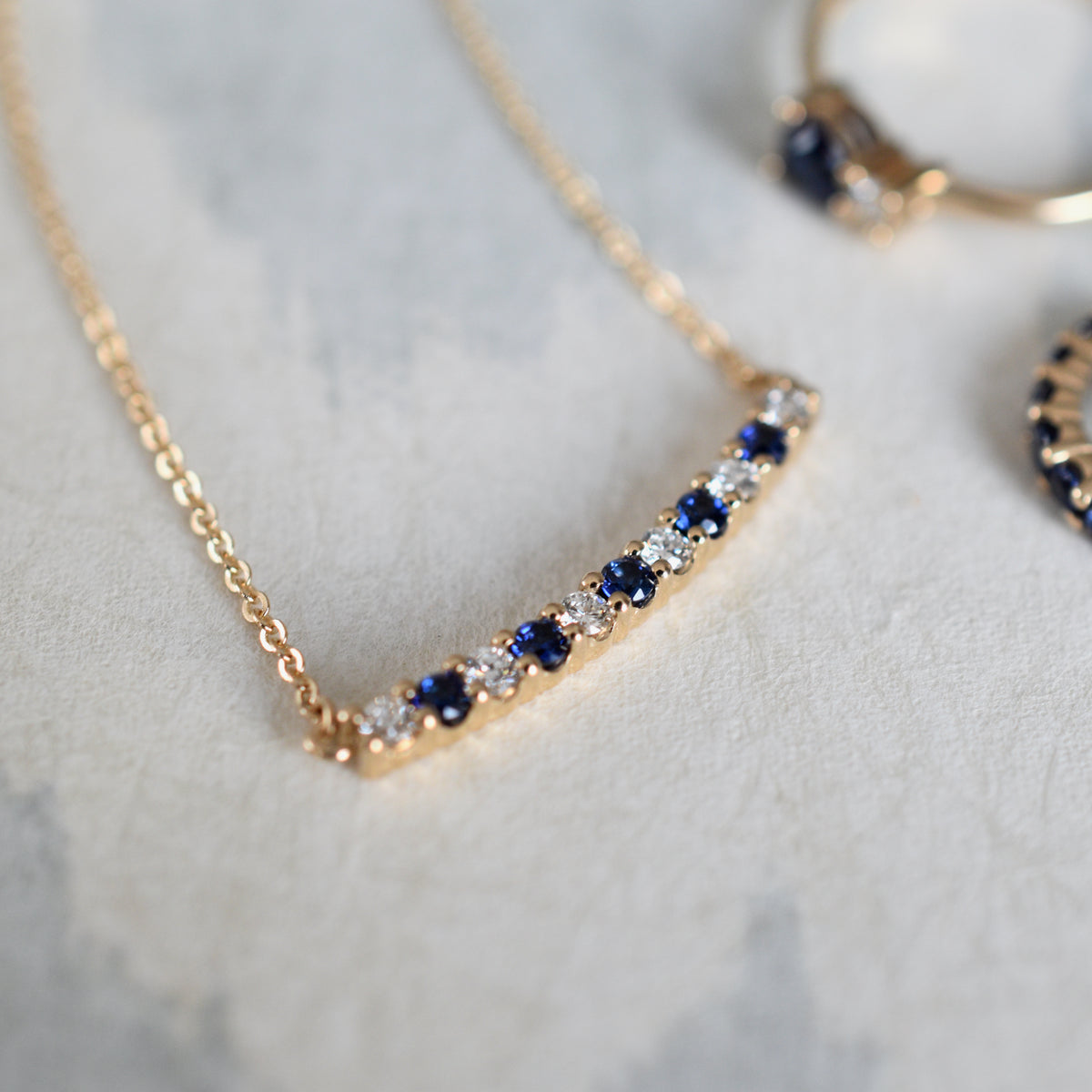 1.32 TCW Round Sapphire Lab Made Diamond- September Birthstone Necklace 6