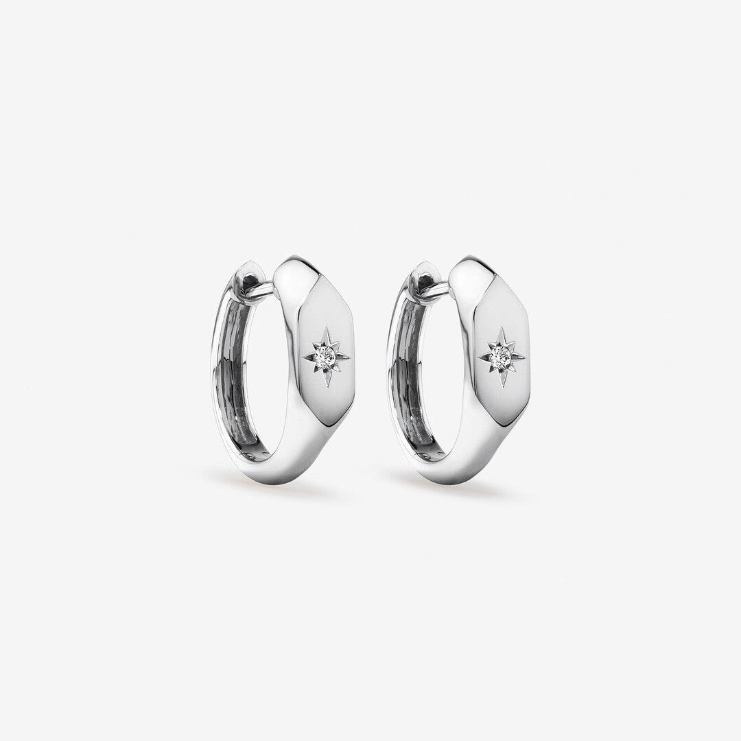 Round Cut Cubic Zirconia in 925 Sterling Silver Earrings 1