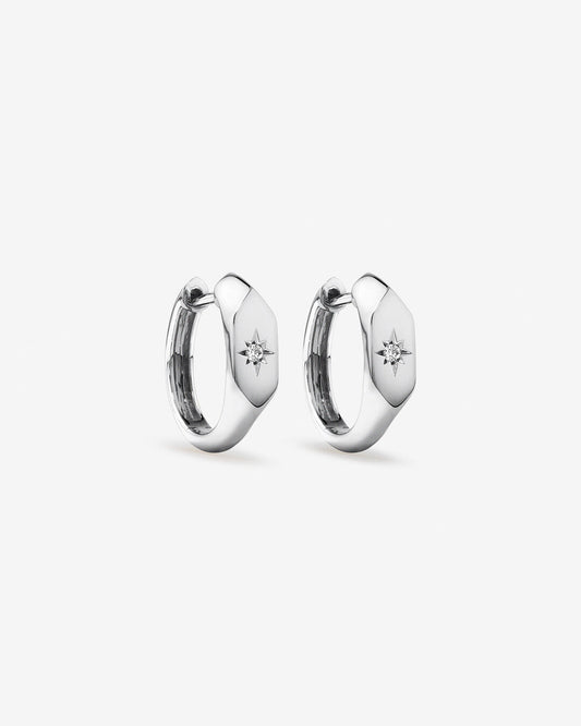 Round Cut Cubic Zirconia in 925 Sterling Silver Earrings 1