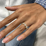 Stunning 1.0 CT Round Moissanite Stones Cluster Style Wedding Bands 8