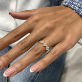Stunning 1.0 CT Round Moissanite Stones Cluster Style Wedding Bands 8
