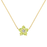 0.08 CT Round Peridot Lab Made Diamond- August Birthstone Necklace 1