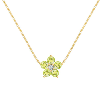 0.08 CT Round Peridot Lab Made Diamond- August Birthstone Necklace 1