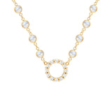 9.36 TCW Round Moonstone Lab Made Diamond-June Birthstone Pendent Necklace 1