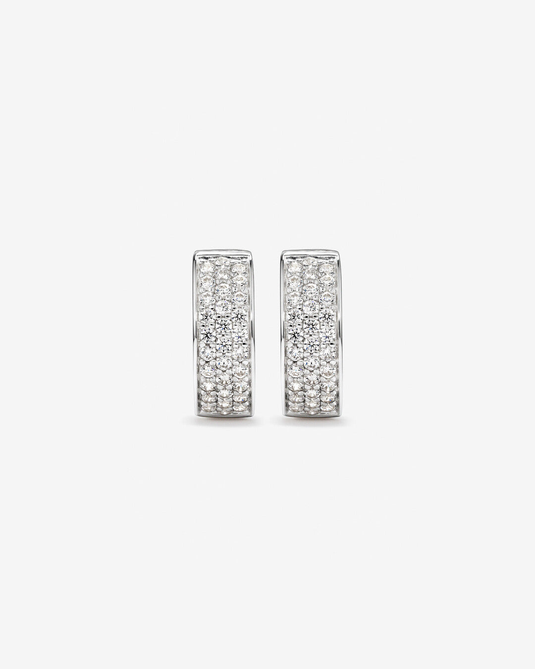 Round Cut Cubic Zirconia in 925 Sterling Silver Earrings 2