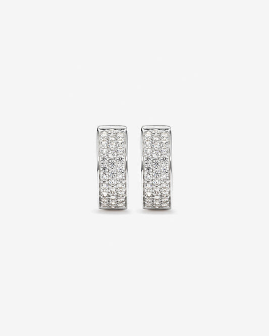 Round Cut Cubic Zirconia in 925 Sterling Silver Earrings 2