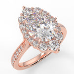 Stunning 2.11 CT Oval Moissanite Engagement Ring with Cluster Halo & Pave Design 8