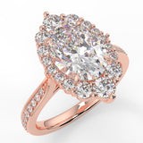 Stunning 2.11 CT Oval Moissanite Engagement Ring with Cluster Halo & Pave Design 8