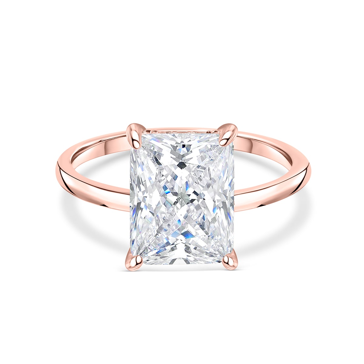 Stunning 3.0 CT Radiant Moissanite Engagement Ring with Hidden Halo Design 1