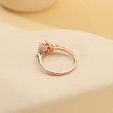Stunning 2.0 CT Oval Cut Moissanite Engagement Ring with Cluster Design 2