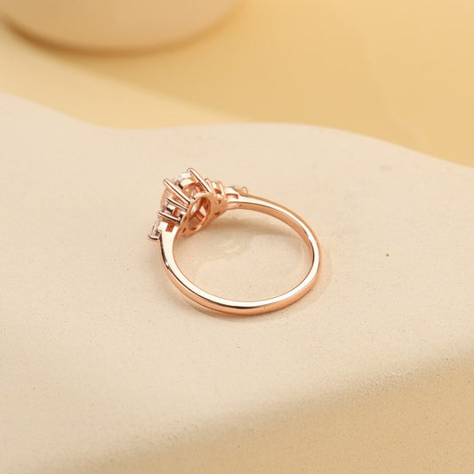 Stunning 2.0 CT Oval Cut Moissanite Engagement Ring with Cluster Design 2