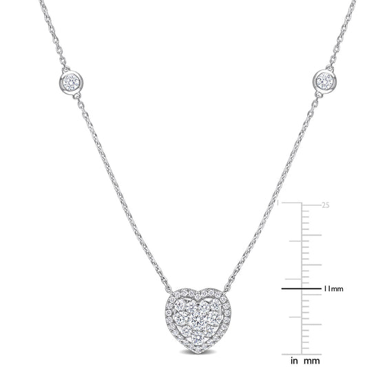 Round Cut Cubic Zirconia in 925 Sterling Silver Necklace 2