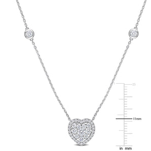 Round Cut Cubic Zirconia in 925 Sterling Silver Necklace