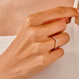 1.50 CT Round Cut Moissanite Cluster Bridal Ring Set with Round & Marquise Curved Wedding Bands 8