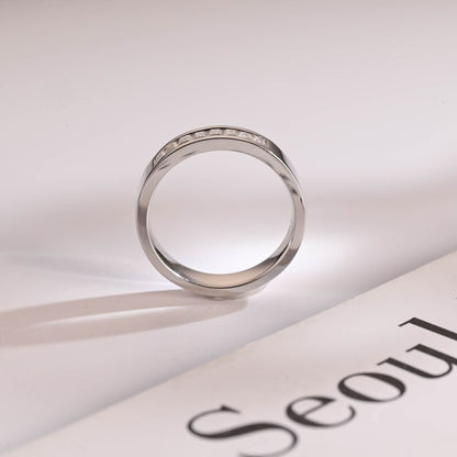 Delicate Moissanite Band with 0.20 TCW Emerald Cut Stones in Solid Gold 8