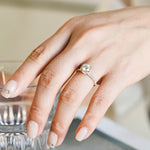 1.0 CT Round Shaped Moissanite Multi-Stone Pave Engagement Ring 10