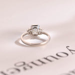 Stunning 1.0 - 2.0 CT Emerald Moissanite Engagement Ring With Cluster & Bezel Design 5
