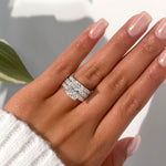 Stunning 3.0 CT Radiant Moissanite Engagement Ring in  Pave Design 10