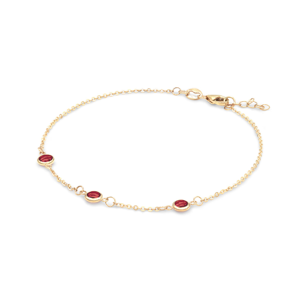 0.75 TCW Round Garnet Lab Made Diamond-January Birthstone Bracelet 4