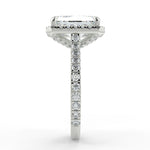 Stunning 2.45 CT Radiant Moissanite Engagement Ring with Halo & Pave Design 7