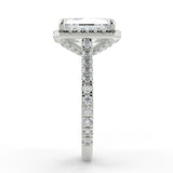Stunning 2.45 CT Radiant Moissanite Engagement Ring with Halo & Pave Design 7