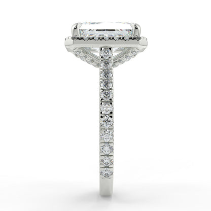 Stunning 2.45 CT Radiant Moissanite Engagement Ring with Halo & Pave Design 7