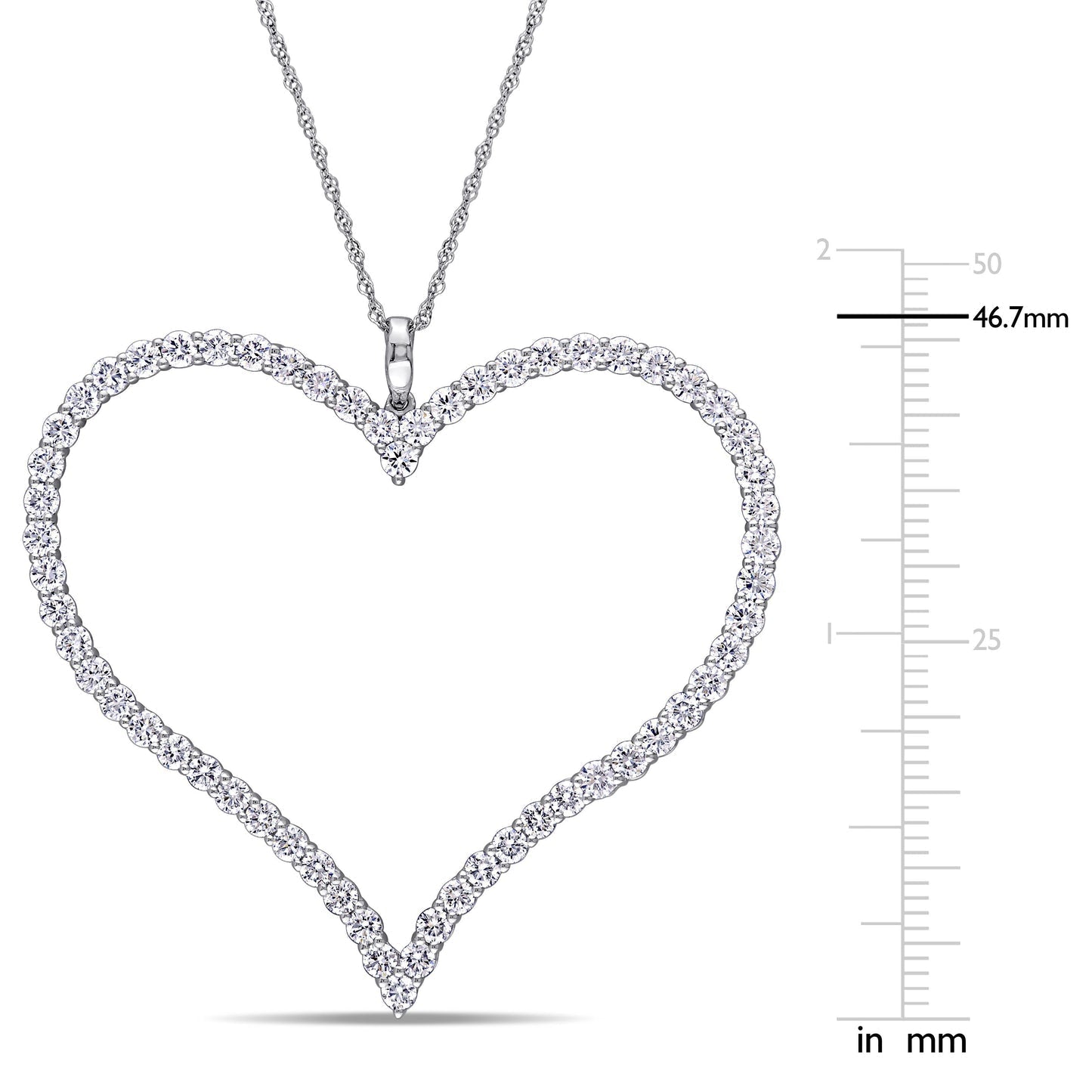 Round Cut Cubic Zirconia in 925 Sterling Silver Necklace 10