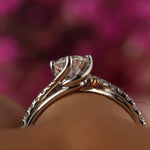 Stunning 0.50 CT Round Moissanite Engagement Ring with Pave Design 7