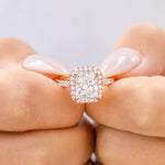 Stunning 3.5 CT Radiant Moissanite Engagement Ring Pave and Halo Design 7