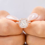 Stunning 3.5 CT Radiant Moissanite Engagement Ring Pave and Halo Design 7