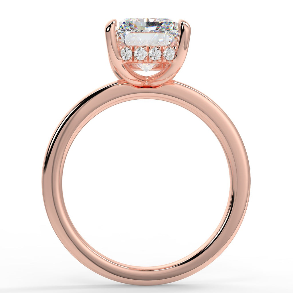 Stunning 2.45 CT Radiant Moissanite Engagement Ring with Hidden Halo Design 9
