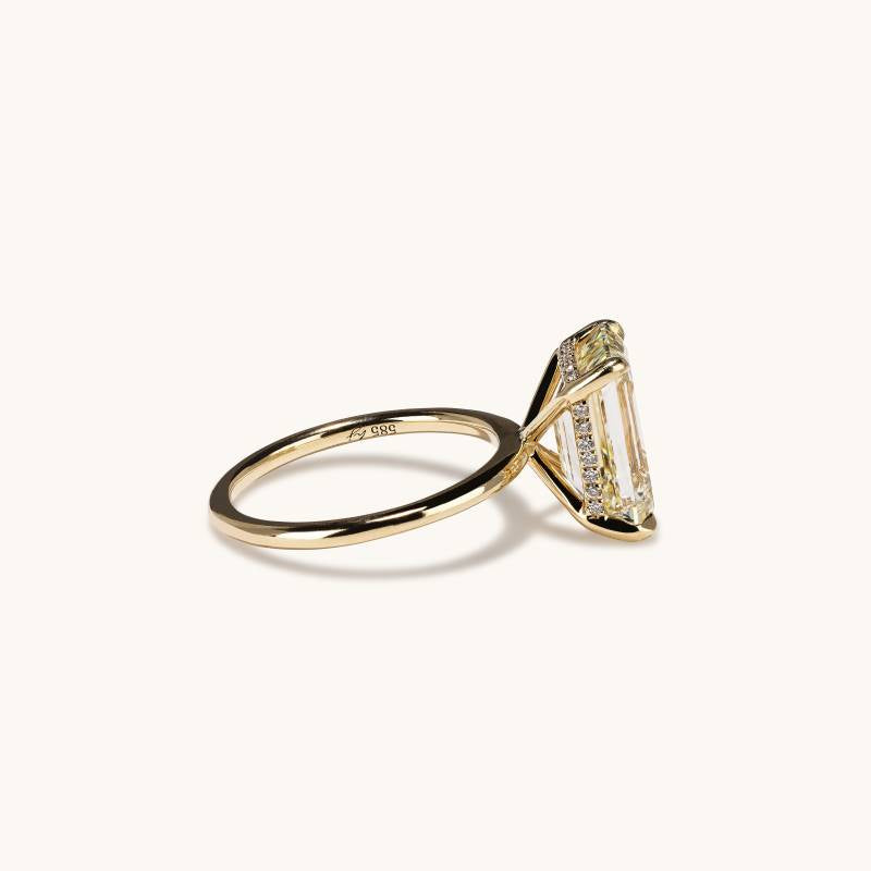 Stunning 5.01 CT Emerald Moissanite Engagement Ring with Hidden Halo Design 2