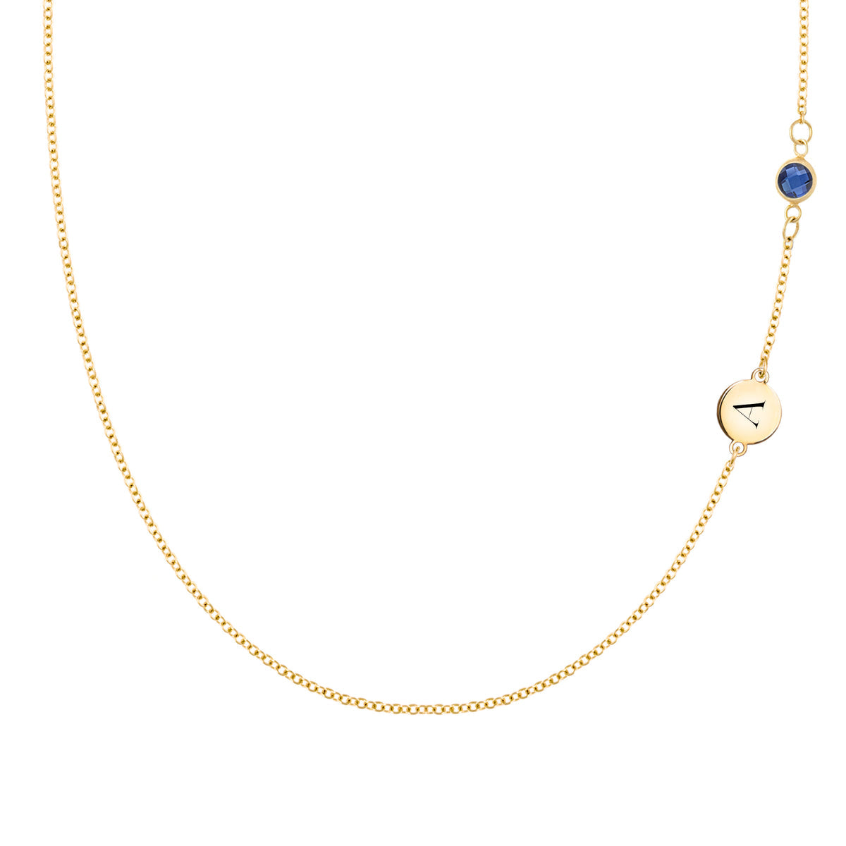 0.25 CT Round Sapphire Lab Made Diamond- September Birthstone Necklace 1