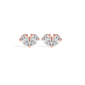 1.50 TCW Pear Cut Moissanite Two Stone Earrings in Gold