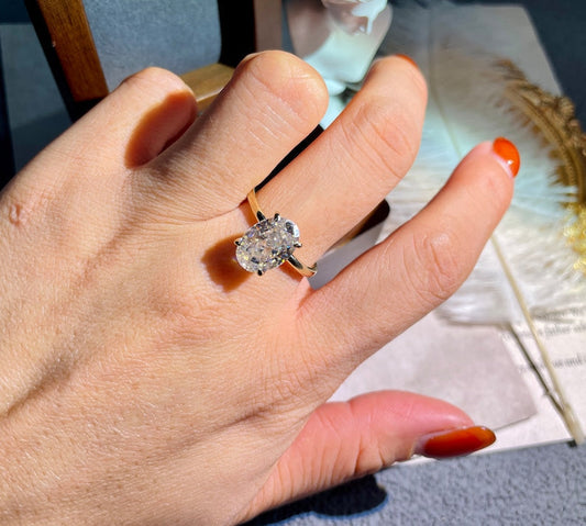 Stunning 4.5 CT Oval Moissanite Engagement Ring with Solitaire Design 1