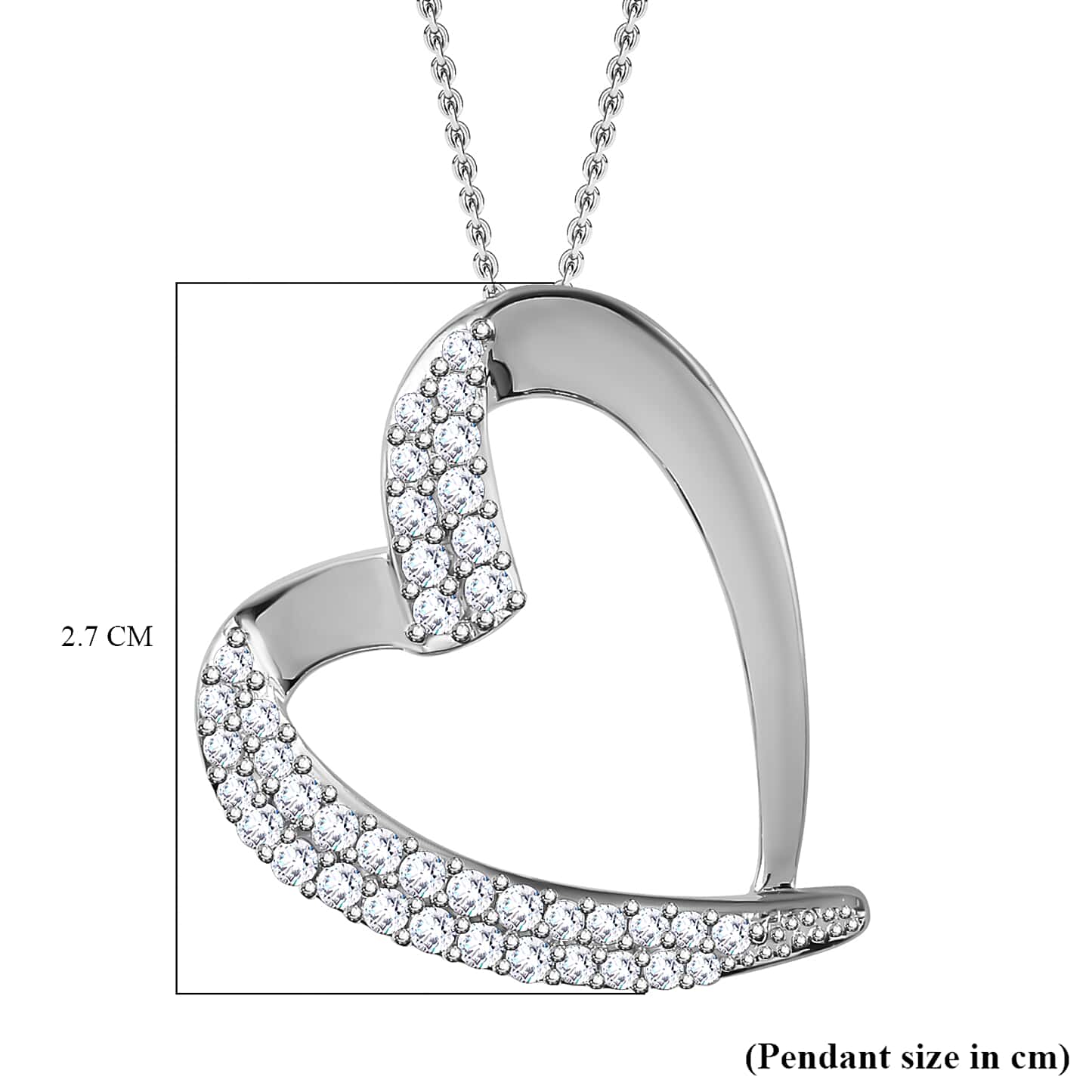 Round Cut Cubic Zirconia in 925 Sterling Silver Necklace 7