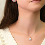 2.0 CT Cushion Moissanite Diamond Halo Pendant Necklace in Solid Gold 4