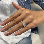 Stunning 3.91 CT Emerald Moissanite Stones Half Eternity Wedding Bands 5